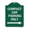 Signmission Compact Car Parking W/ Right Arrow, Green & White Aluminum Sign, 18" x 24", GW-1824-24251 A-DES-GW-1824-24251 - alternate 1